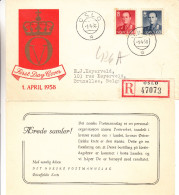 Norvège - Lettre Recommandée De 1958 - Oblitération Oslo - Cartas & Documentos