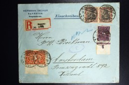 Deutschland: 1922 Einschreiben Brief Hannover To Amsterdam - Cartas & Documentos