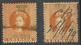 GRENADA Ca 1880 Queen Victoria 1 & 2 P. O - Grenada (...-1974)