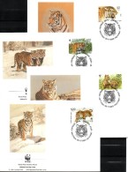 Tiger WWF-Set 154 Rußland 343/6 4x FDC 6€ Dokumentation Groß-Katze Naturschutz 1993 Wildlife Fauna Tigre Cover Of RUSSIA - FDC