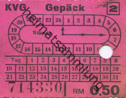 Kassel - Gepäck Fahrschein KVG - RM 0.50 - Europa