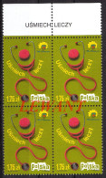 2014.09.05. Smiling Cures.- Medicine, Stethoscope MNH + Margin Block X 4 - Unused Stamps