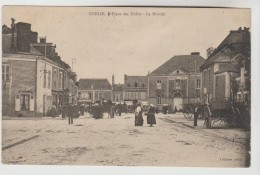 CPA CONLIE (Sarthe) - Place Des Halles, Le MarchéGrande Rue - Conlie