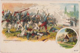 Cpa,allemagne,deutsches Reich,bataille De Worth Le 6 Aout 1870,zouaves,zuavenangrif F,guerre,baionnette,rare - Woerth