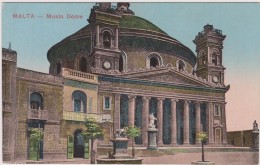 Cpa,MALTE,MALTA,ile,prés De La Sicile,tunisie,et Libye,MUSTA DOME,mosta,la Coupole En 1918 Authentique,rare - Malte