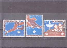 FRENCH POLYNESIA  1976 AIRMAIL OI OLYMPIC GAMES MONTREAL CANADA   COMPLETE SET 3 STAMP MNH - Nuevos