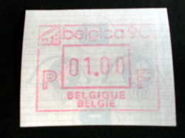 Automatenmarken: Belgien - BELGICA 90 "KOPFSTEHENDE ATM": F N. - Sonstige & Ohne Zuordnung