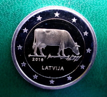 COW, KUH, Mucca 2016 LETTLAND Latvia Gedenkmünze COIN 2 €    !!!!!   BU  !!!!!!!!!! - Letland