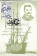 45767- BELGICA ANTARCTIC EXPEDITION, SHIP, E. RACOVITA, MAXIMUM CARD, 1998, ROMANIA - Antarctische Expedities