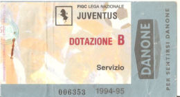 CALCIO BIGLIETTO JUVENTUS - DOTAZIONE B   1994-95 - Tickets D'entrée