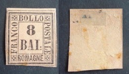 Italy Romagna 1859 Definitives Drawing Numbers 8Baj Mi.8 MH Toned AM.462 - Romagne