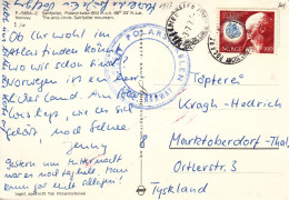 Norvège - Philatélie Polaire - Carte Postale De 1977 - Oblitération Polarsirkelen - Avec Cachet Bleu - - Briefe U. Dokumente