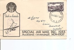 Nouvelle-Zélande ( Vol Spécial Auckland - Invercargill De 1933 à Voir) - Storia Postale