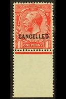 1912 1d Bright Scarlet, SG 357, An Attractive Marginal Example Bearing A Type 24 "CANCELLED" Overprint, Spec Cat... - Non Classificati