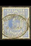 1902 10s Ultramarine De La Rue, SG 265, Fine Used With Nice Fully- Dated Steel Registered Oval Pmk, Couple Little... - Non Classificati