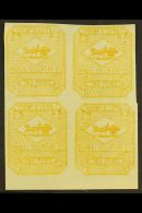 CIRCULAR DELIVERY COMPANY EDINBURGH & LEITH PARCEL DELIVERY COMPANY 1866 2d Yellow Imperf Block Of 4, SG Spec.... - Altri & Non Classificati