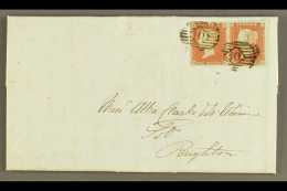 1841 1d Red- Brown Pair 'HK-HL' With Large Neat Margins Showing Partial Sheet Selvage At Right , Very Fine Used... - Altri & Non Classificati