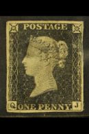 1840 PENNY BLACK, SG 2, Three Clear Margins, Unused, Thinned With Various Faults. Cat £12000. Useful... - Non Classificati