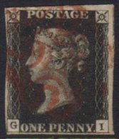 1840 1d Black, Plate 5 "G I" SG.2, Fine Used With Red Maltese Cross, Three Margins, Just Touched At Left. For More... - Non Classificati