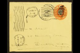 AMERICAN SAMOA GB USED IN 1921 (30 June) 2d Orange Postal Stationery Envelope Addressed To England, Cancelled By... - Altri & Non Classificati