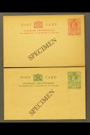 POSTAL STATIONERY 1932-5 KGV  ½d Green & 1d Carmine Postcards, H&G 1/2, Both Unused With "SPECIMEN"... - Swaziland (...-1967)