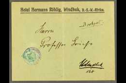 1918 (27 Jun) Hotel Printed Env Endorsed "Bookpost", Addressed To Windhuk Bearing ½d Union Stamp Tied By... - Africa Del Sud-Ovest (1923-1990)