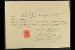 1916 (16 Jun) Receipt For The Postmasters Salary In Swakopmund Bearing 1d Union Stamp With Manuscript "16 /7" Date... - Africa Del Sud-Ovest (1923-1990)