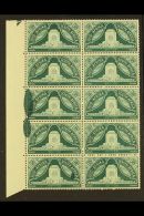 UNION VARIETY 1949 1½d Inauguration Of Voortrekker Monument, Left Marginal Block Of 10 Affected By TWO... - Non Classificati