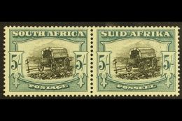 UNION VARIETY 1947-54 5s Black & Pale Blue-green, RAIN FLAW On Afrikaans Stamp, SG 122, Never Hinged Mint. For... - Non Classificati