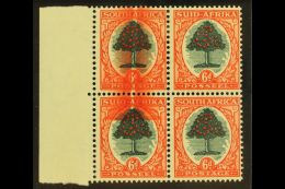 UNION VARIETY 1947-54 6d Green & Brown-orange, LARGE SCREEN FLAW In Left Marginal Block Of 4, Affects Two... - Non Classificati