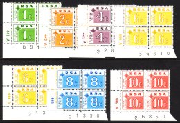 POSTAGE DUE 1972 Complete Set, SG D75/D80, In Superb Never Hinged Mint Control Blocks Of Four, Including 6c Both... - Non Classificati