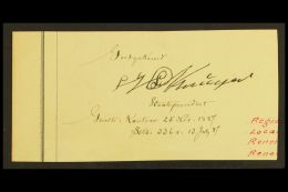 PAUL KRUGER Signature On Part Of 1887 Document. For More Images, Please Visit... - Non Classificati