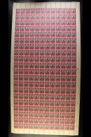 OFFICIALS - FULL SHEET 1950-4 1d Grey & Carmine, On SG 135, Complete Sheet Of 240 (120 Pairs), Sheet Number In... - Non Classificati