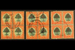 1933-48 6d Green & Vermilion, Types I, II & III, SG 61, 61c, 61d, Each In A Fine Used Block Of 4 (3... - Non Classificati