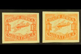 1929 1s Airmail COLOUR TRIALS - Singles In Orange And Orange-vermilion, Printed On The Back Of Obsolete Government... - Non Classificati