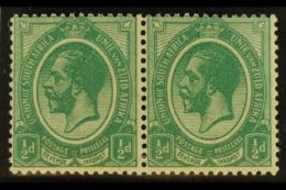 1913-24 ½d DARK MOSSY GREEN, SACC 2e, Never Hinged Mint, Top Marginal Example, Certificate Accompanies.... - Non Classificati