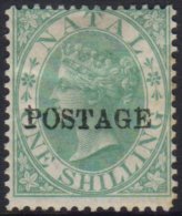 NATAL 1875 1s Green, 14½mm Local Ovpt, SG 84, Fresh Mint. For More Images, Please Visit... - Non Classificati
