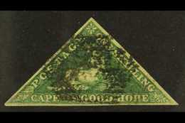 CAPE OF GOOD HOPE 1859 1s Deep Dark Green Triangular, SG 8b, Used With Full Neat Margins. For More Images, Please... - Non Classificati