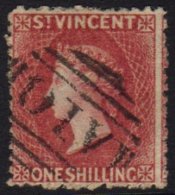 1872 1s Deep Rose Red, New Colour, Perf 11 To 12½, SG 17, Superb Used With Neat 10" Cancel. For More... - St.Vincent (...-1979)