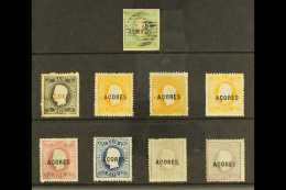 AZORES 1868-70 Early Overprints On Portugal, A Useful Group With 1868 50r Imperf Used With Four Margins, 1868-70... - Other & Unclassified