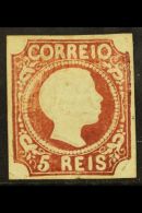 1855 5r Red-brown,Dom Pedro With Straight Hair, Die III, Afinsa 5 (SG 10) Mint Part Original Gum. 2014 Dias... - Altri & Non Classificati