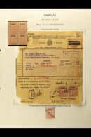 1947 "PAKISTAN" ON GOVERNMENT STAMPS. 1947-49 1r Reddish Violet "Save For Defense" Stamp Mint, 1a Brown Revenue... - Pakistan