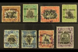 1918 (AUG) "RED CROSS / TWO CENTS" Surcharges Very Fine Used Group With Surcharges On 1c, 2c, 4c, 6c, 10c, 12c,... - Borneo Del Nord (...-1963)