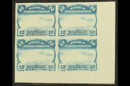 1894 Plate PROOF Of 12c (frame Only), As SG 76, As A Corner Imperf Block Of 4 In Blue With Vertical Crease. Unused... - Borneo Del Nord (...-1963)