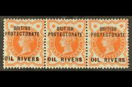 OIL RIVERS 1892. ½d Vermillion - Horizontal Strip Of Three, SG 1, Both Outer Stamps Are Nhm (1 Strip Of... - Altri & Non Classificati