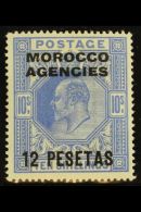 SPANISH CURRENCY 1907-12 12p On 10s Blue (Somerset House Printing), SG 125, Very Fine Mint With BPA Certificate... - Altri & Non Classificati