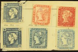 FORGERIES 1848 - 1859 Selection Of Attractive Engraved Forgeries On Thin Card Incl 1848 1d Red "earliest" And... - Mauritius (...-1967)