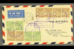 1931 Envelope To Massachusetts Bearing ¼d (pair & Strip Of 4) And ½d (pair & Two Singles)... - Malta (...-1964)