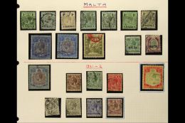 1914-35 USED COLLECTION WITH GOOD SPACE FILLERS A Mostly All Different Old Time Used Collection With Good Range Of... - Malta (...-1964)
