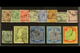 1914-21 (wmk Mult Crown CA) Complete Set, SG 69/88, Plus 2s Additional Listed Shade (SG 86g), Fine/very Fine Used.... - Malta (...-1964)